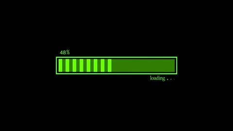 Waiting loading progress bar showing percent and the word loading animation Stock Footage 337182899