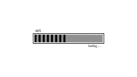 Waiting loading progress bar showing percent and the word loading animation Stock Footage 337182906