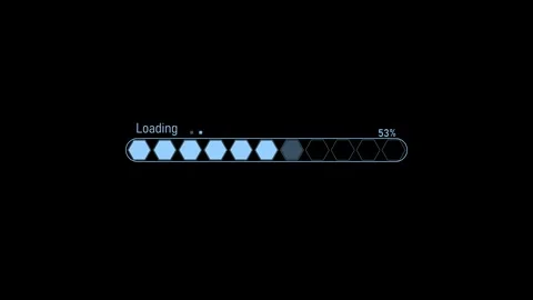 Waiting loading progress bar showing percentage simple digital interface an.. Stock Footage 340387653