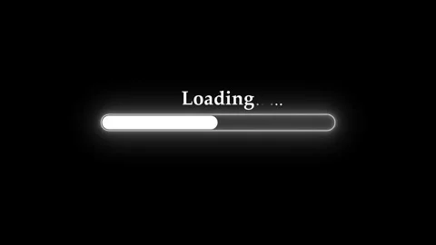 Waiting loading text and glowing progress bar animation, Simple loading pro.. Stock Footage 337873130