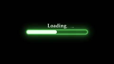 Waiting loading text and glowing progress bar animation, Simple loading pro.. Stock Footage 337873145