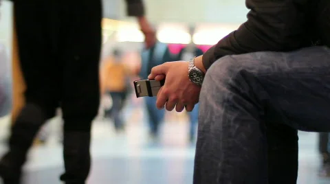 Waiting in the mall Stock Footage 744168