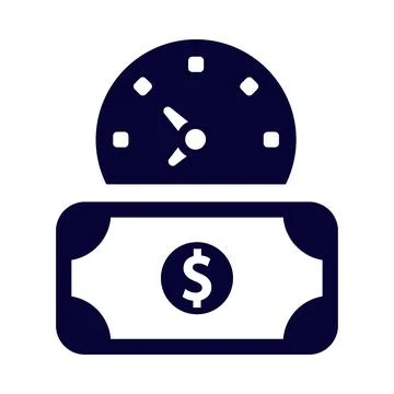 Waiting, money, clock, time, time on money icon Stock Illustration