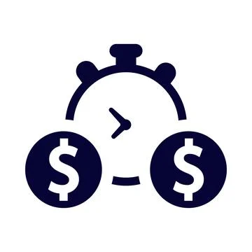 Waiting, money, clock, time, time on money icon Stock Illustration