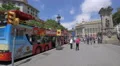 Waiting near the sightseeing tour buses in Barcelona 4k or 4k+ Resolution