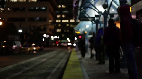 Waiting for Path Train Stock Footage 48337856