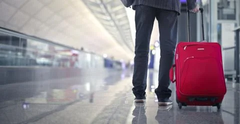 Waiting for the plain Stock Photos