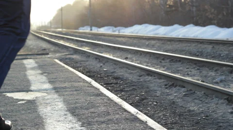 Waiting on the platform Stock Footage 35898970
