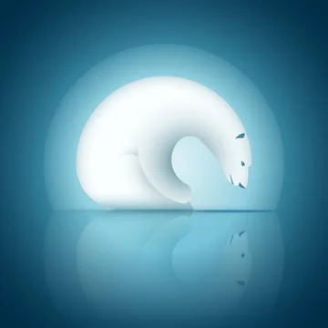 Waiting Polar Bear Stock Illustration