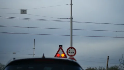 Waiting at rail crossing for train to pass by Stock Footage 88828261