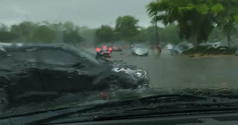 Waiting For The Rain To Stop Stock Footage 89729198