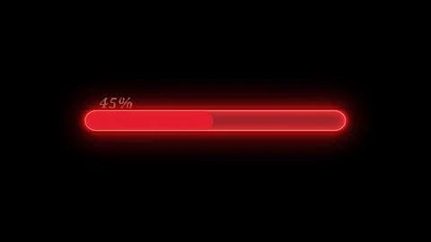 Waiting red glowing progress bar 1 Stock Illustration