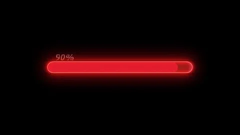 Waiting red glowing progress bar 2 Illustrazione stock