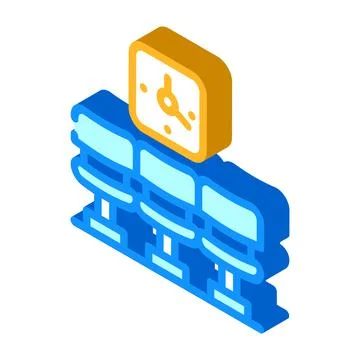 Waiting room clock isometric icon vector illustration イラスト素材