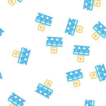 Waiting room clock vector seamless pattern Stock Illustration