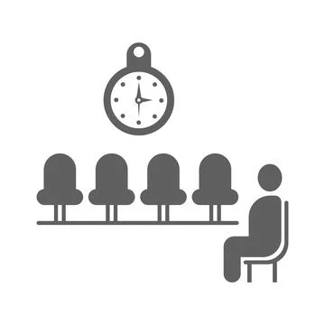 Waiting room gray icon / vector graphics Illustrazione stock