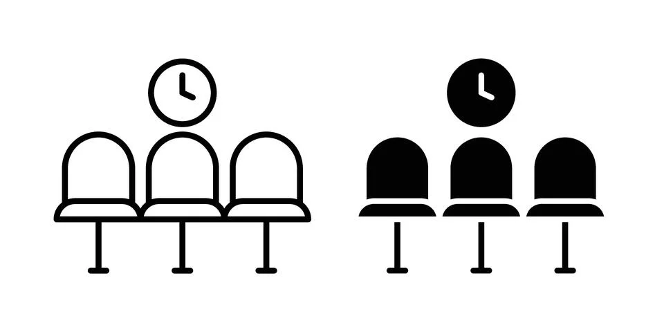 Waiting Room icon vector design illustrations 스톡 일러스트