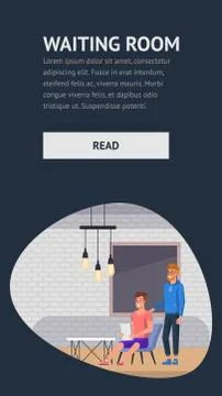 Waiting Room for Job Interview. Flat Illustration Illustrazione stock