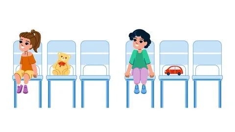 Waiting room kid vector Stock Illustration