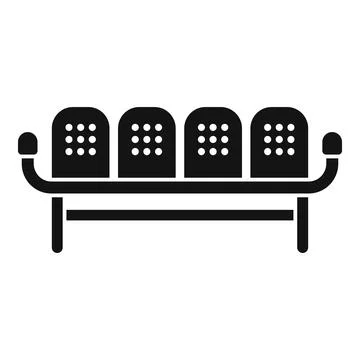 Waiting room seating area icon showing public place furniture Stock Illustration
