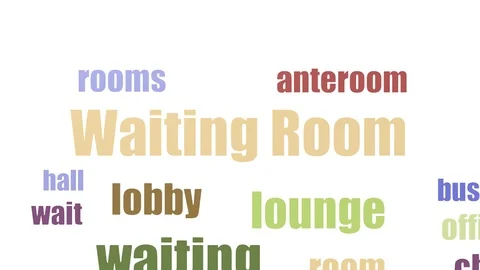 Waiting Room Tagcloud Animated Isolated Stock Footage 107243853
