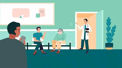 Waiting room vector illustration Stock Illustration
