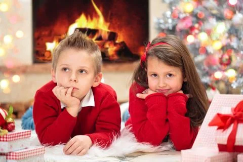 Waiting for Santa. Stock Photos