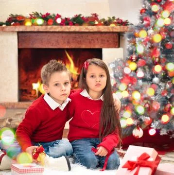 Waiting for Santa. Stock Photos