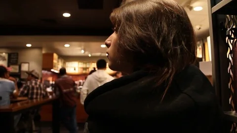 Waiting for Starbucks order Stock Footage 78892648