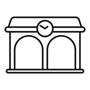 Waiting station icon outline vector. Railway platform Stockillustratie