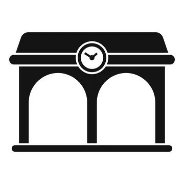 Waiting station icon simple vector. Railway platform Stock Illustration