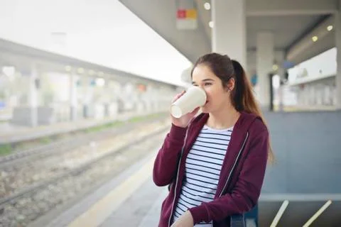 Waiting at the station Stock Photos