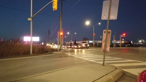 Waiting At Street Intersection At Night In Red Sports Car Stock Footage 248181020