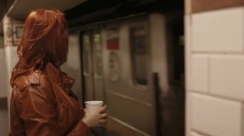 Waiting for subway train Stock Footage 22636750