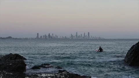Waiting to surf Stock Footage 239798692