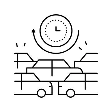 Waiting time in traffic jam line icon vector illustration Stock Illustration