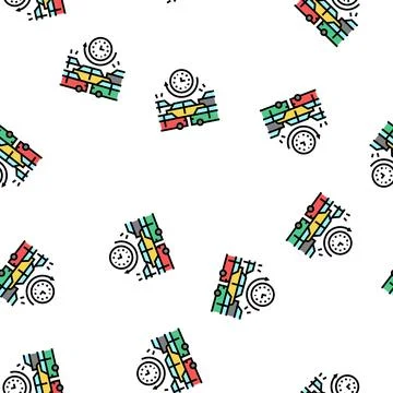 Waiting time in traffic jam vector seamless pattern Stock Illustration