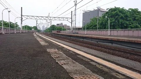 Waiting for the train to arrive at the station Stock Footage 121182051