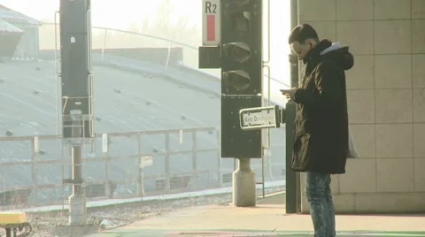 Waiting for train  Stock Footage 1090234
