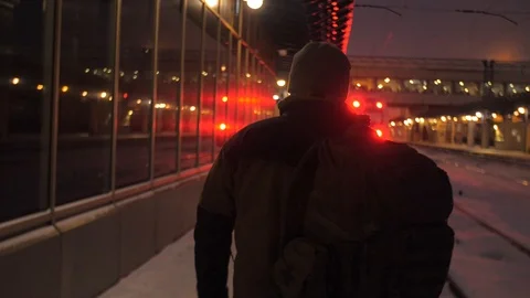 Waiting for the train Stock Footage 89687794