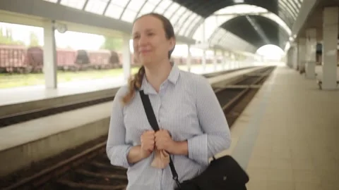 Waiting for the train Stock Footage 153848874