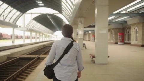 Waiting for the train Stock Footage 153848977