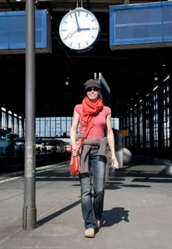 Waiting for the train Stock Photos