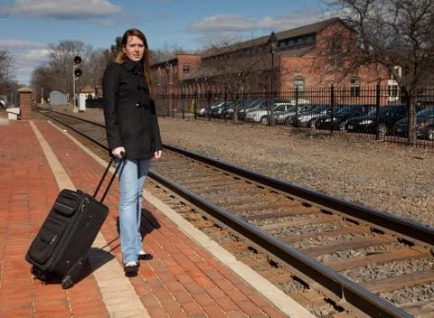 Waiting for the train Foto stock
