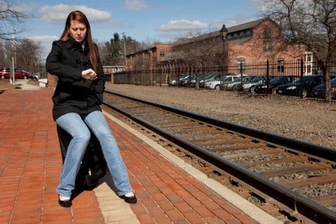 Waiting for the train Stock Photos