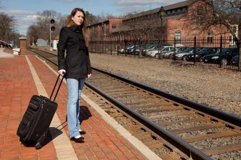 Waiting for the train Stock Photos