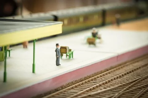 Waiting for a train Stock Photos