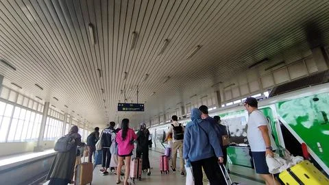 Waiting for the Train Stock Photos