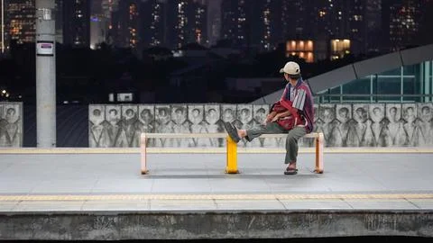 Waiting for the train Stock Photos