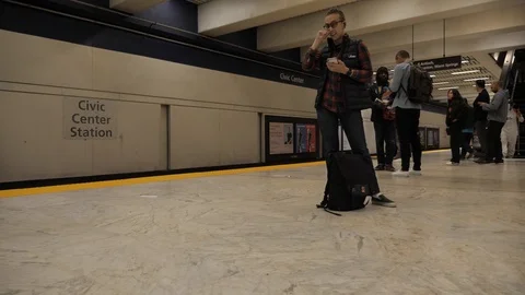 Waiting For The Train Subway Station Stock Footage 121165813